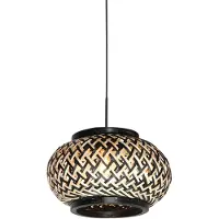 Steinhauer Lampe suspendue Nox Light avec une teinte en bambou Ø23cm