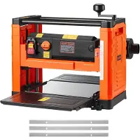 Vevor Raboteuse Bois Électrique 3 Lames Table de Travail 33 cm Moteur 2000 W 23500 tr/min Double Rouleau Protection Contre Surcharges 2 Vitesses Panneau Latéral Plastique pour Bois Durs et Tendres