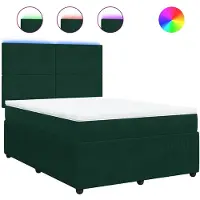 vidaXL Lit boxspring avec matelas vert foncé 140x190 cm velours