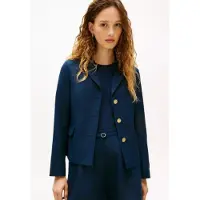 Tommy Hilfiger pour femme. WW0WW49335 Blazer slim avec boutons dorés marine (38), Casuel, Polyester