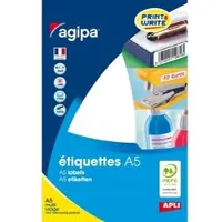 Agipa Apli-Agipa Etiquettes - Adhésif Permanent - Blanc - 19 X 25 Mm 800 Étiquette(S) (16 Feuille(S) X 50 Étiquettes