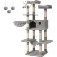 Songmics Griffoir Pour Chat, Maison Pour Chat Xxl, 164 Cm, Gris Clair Pct087W01 Lumarko !