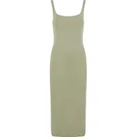 Urban Classics Basic Long Cotton Jersey Sleeveless Dress Vert M Femme