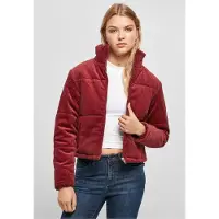 Urban Classics Veste mi-saison 'Corduroy Puffer Jacket' bourgogne