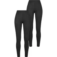 Urban Classics Legging de - Leggings Bambou - Lot de 2 - XS - M - pour Femme - noir - Taille S