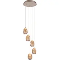 Highlight Lampe suspendue Champagne Egg Pendentif à 5 lumières
