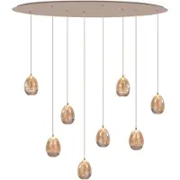 Highlight Lampe suspendue Champagne Egg Ovale à 8 lumières