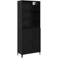 vidaXL Buffet haut noir aspect chêne 69,5 x 32,5 x 180 cm