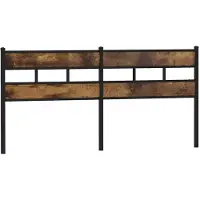 vidaXL Tête de lit de rechange Chêne fumé 200 cm Fer et bois
