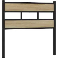 vidaXL Tête de lit de rechange en chêne Sonoma 107 cm Fer et bois composite