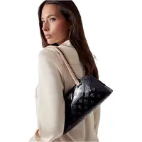 GUESS Geilis Box Satchel Handbag Noir