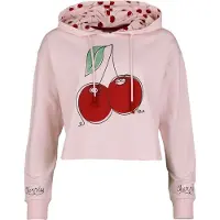 Pussy deluxe Sweat-shirt à capuche Rockabilly de - Cherry - Sweat Court - S - XXL - pour Femme - rose clair - Taille M