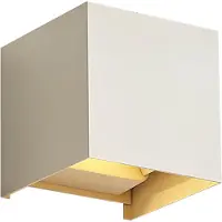 QAZQA Applique murale d'extérieur moderne beige avec LED 2 lumières IP54 - Edwin