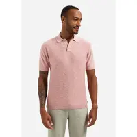 No-excess Regular Fit Polo en maille rose, Unicolore