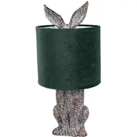 Clayre & Eef Lampe de table Lapin Ø 20x43 cm Marron Vert Polyrésine