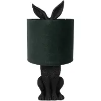 Clayre & Eef Lampe de table Lapin Ø 20x43 cm Noir Vert Plastique