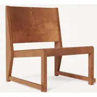 Frama Easy Chair 01 Ottoman Warm Brown Birch