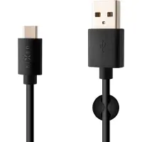 FIXED Câble USB de données et de charge, USB-A -> USB-C, 20 W, longueur 2 m, noir (2 m, 20 W)