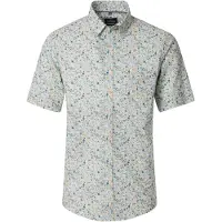 Casa Moda Casual Fit Chemise en lin manches courtes vert