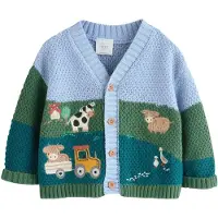 Next Cardigan bleu clair / vert / pétrole / blanc
