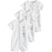 Next Barboteuse / body jaune clair / gris clair / blanc