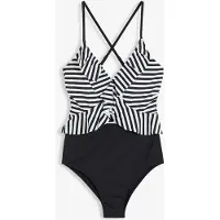 Bonprix Maillot 1 pièce à volants et découpe