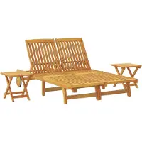 vidaXL Chaise longue marron en bois massif d'acacia