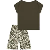 Schiesser Pyjama ' Selected Premium ' crème / olive