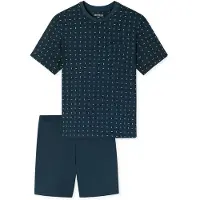 Schiesser Pyjama court ' Comfort Essentials ' bleu foncé