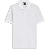 BOSS Polo en coton à motif jacquard