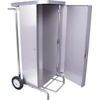 Saro Collecteur de déchets MSH100 en acier inoxydable avec pédale et 2 roues pour 100-130 litres