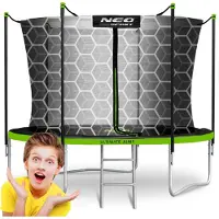 Neo-Sport Trampoline de jardin 10ft/312cm avec filet d'intérieur et échelle
