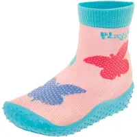 Playshoes Claquettes / Tongs 'Schmetterlinge' bleu / bleu clair / rose / framboise