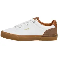 Pepe Jeans Baskets basses 'Kenton Once' marron / blanc