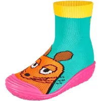 Playshoes Claquettes / Tongs 'Die Maus Freunde' turquoise / jaune / orange / rose