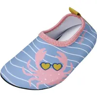 Playshoes Claquettes / Tongs 'Krebs' bleu-gris / moutarde / rose