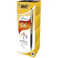 BIC Stylo-bille rétractable Soft Atlantis , noir, 12 p.