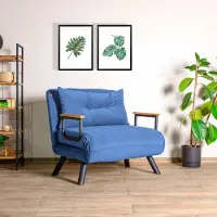 Hannah Home , Sando Single - Blue, Canapés-lits, Canapé-lit 1 place, bleu, polyester, 67 x 78 x 78 x cm