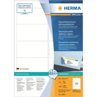 Herma étiquettes d'adresse spéciales no. 10307, 96 x 50,8 mm, autocollantes, détachables, imprimables, blanches, 1000 pièces sur 100 feuilles