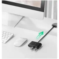 UGREEN Cr113 Hub Usb Jusqu'à 4X Usb 3.0 5Gbps, 1M (Noir)