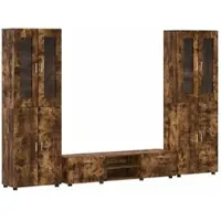 vidaXL Ensemble de meubles TV FLORIN, 3 pièces, bois d'ingénierie en chêne fumé