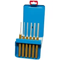 SW-Stahl Jeu de chasse-goupilles en acier SW, 3-8 mm, 6 pièces, dans un coffret métallique
