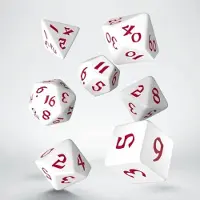 Q-workshop SCLR26 - Jeu de dés Classic Runic blanc & rouge (7 pièces)