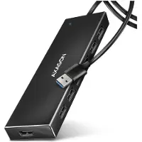 Axagon HUE-F7A 7x USB 3.2 Gen 1 ALU FLAT hub micro power IN 1m USB-A USB 3.2 Gen 1 (3.1 Gen 1) Type-A 5000 Mbit/s Noir