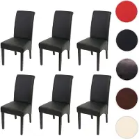 Generique 6x chaise salle à manger M37 similicuir mat, noir, pieds foncés