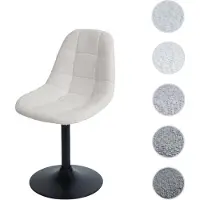 Mendler Chaise de salle à manger HWC-A60, chaise de cuisine chaise pivotante, acier MVG tissu/textile bouclé (450g/m²) crème