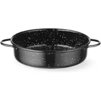 Hendi Plat de cuisson "fuente", émaillé,, Noir, ⌀140x(H)45mm, Plat à gratin, Noir