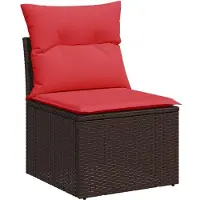 vidaXL Ensemble de 9 canapés de jardin avec coussins, marron, polyrattan