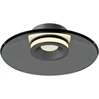 Paul Neuhaus Lampe de plafond Pure Moon Ø 32cm - platine avec verre fumé