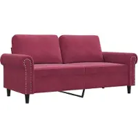 vidaXL Canapé à 2 places Rouge bordeaux 140 cm Velours